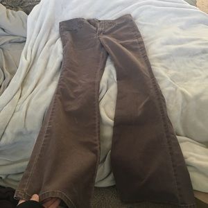 brown flared jeans